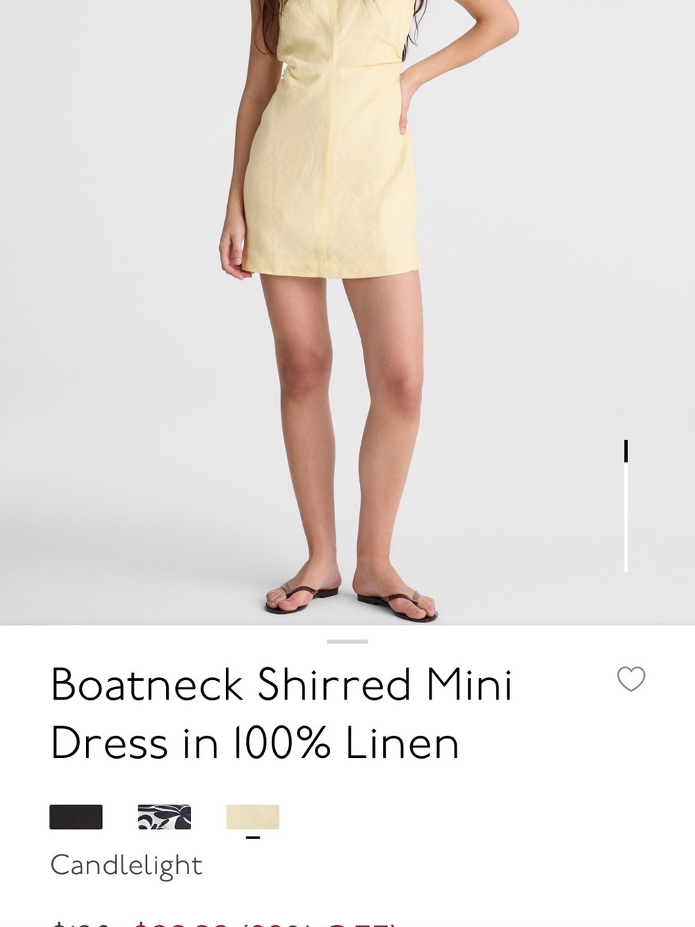 Madewell Linen Boatneck Mini Dress in Soft Yellow